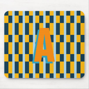 Mousepad Monograma xadrez colorido