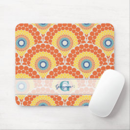 Mousepad Monogramas Art Deco Aegean Summer Radiant Mandala