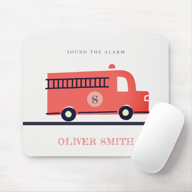 Mousepad Monogramas de motor de foguetes de Marinho vermelh (Com mouse)