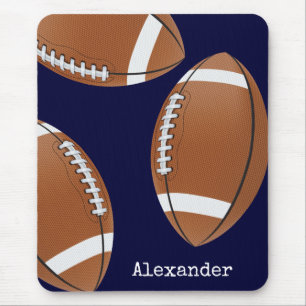 Mousepad Monogramas Marinho de futebol azul