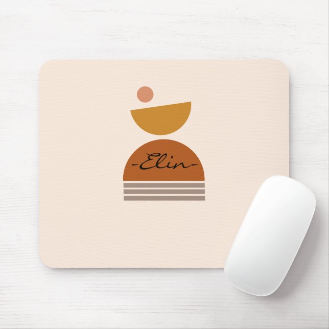 Mousepad Monogramas modernos Cores bonitos de design abstra (Com mouse)