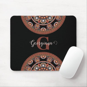 Mousepad Monogramas Safari Sunset Bohemian Dot Mandala