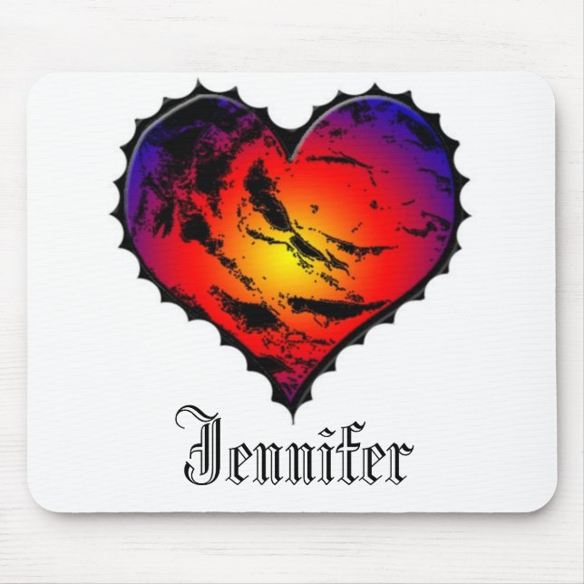 Mousepad Monogrammed do coração (Frente)