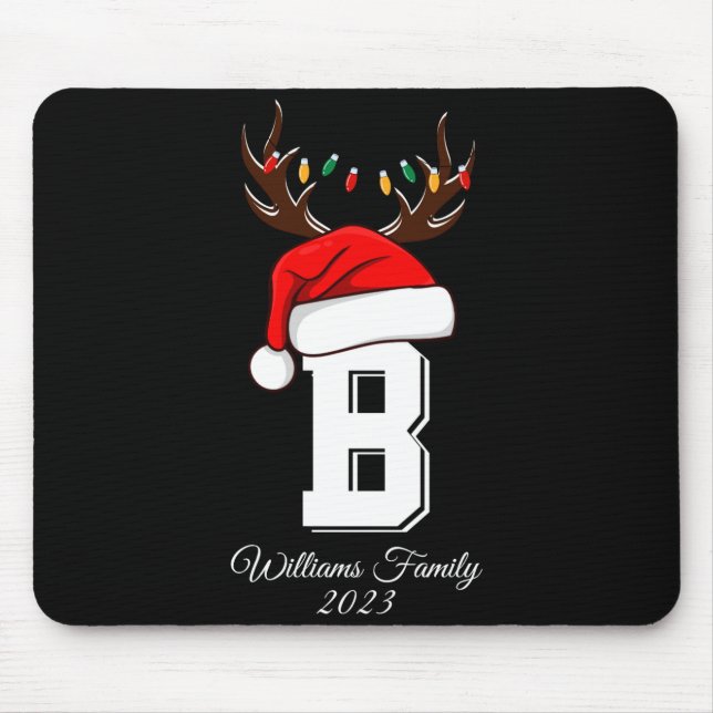 Mousepad Monogrammed Family Christmas Matching Outfits  (Frente)