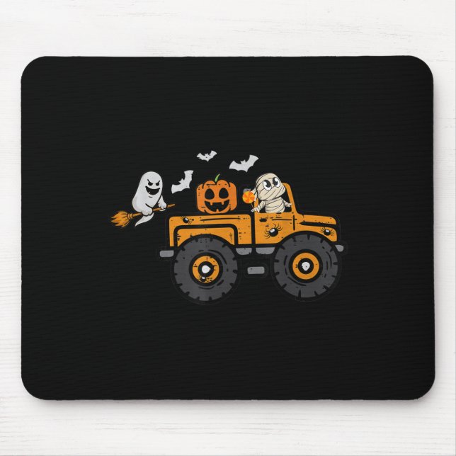 Mousepad Monster Truck Ghost Pumpkin Halloween (Frente)