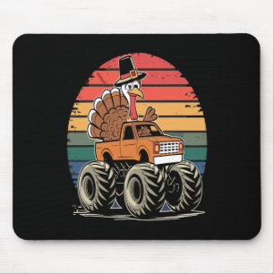 Mousepad Monster Truck Turkey Sunset Retro Thanketing Boy