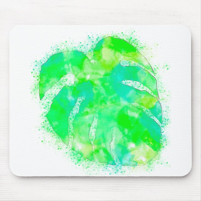 Mousepad Monstera Watercolor (Frente)