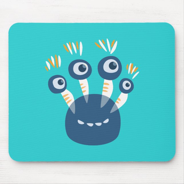 Mousepad Monstro azul bonito dos desenhos animados com os (Frente)