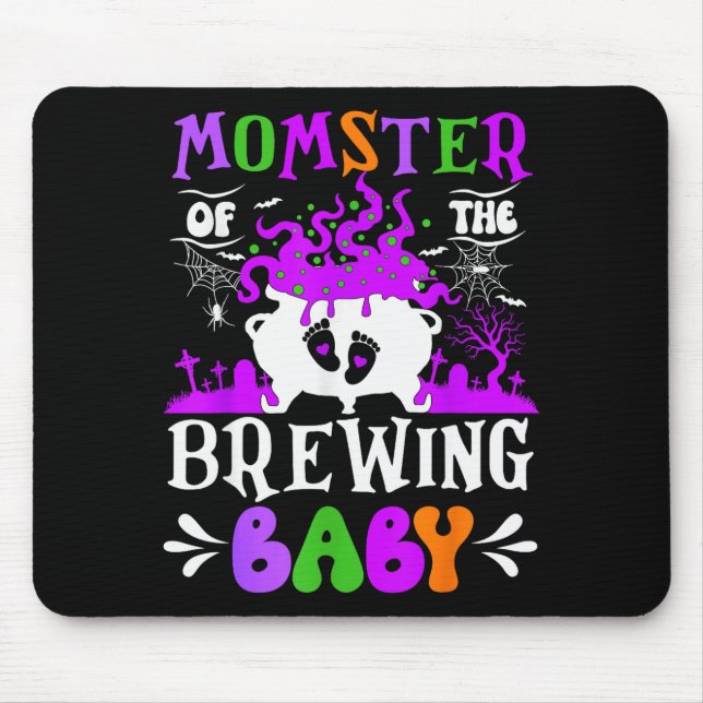 Mousepad Monstro Da Mãe Do Bebê Em Gestação No Halloween (Frente)