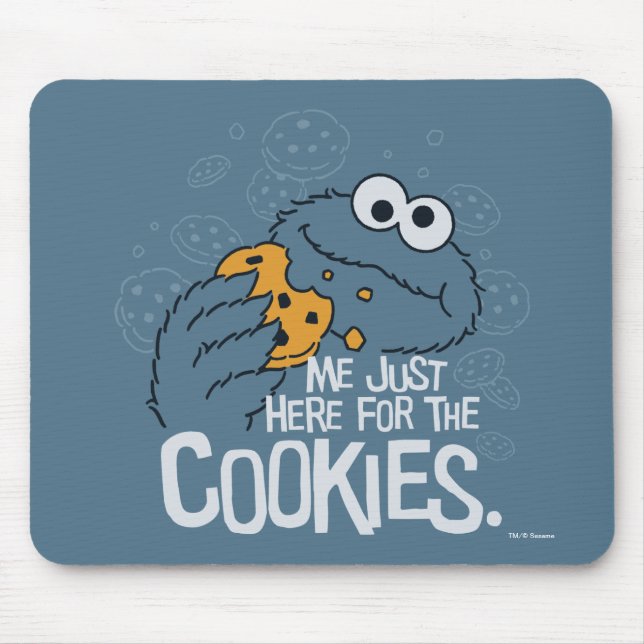 Mousepad Monstro de cookies | Eu só estou aqui para os cook (Frente)