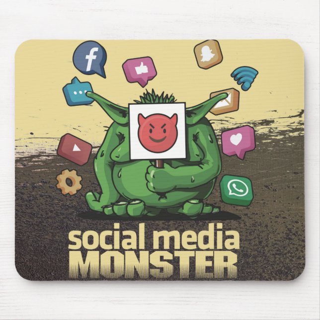 Mousepad Monstro de Mídia Social (Frente)