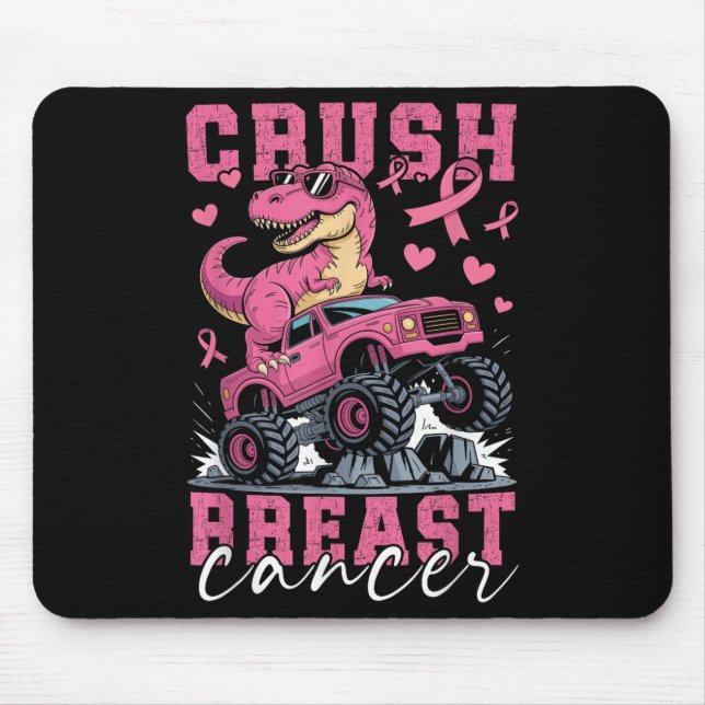 Mousepad Monstro Dinossauro Caminhão Rosa Fita Fita Crush C (Frente)