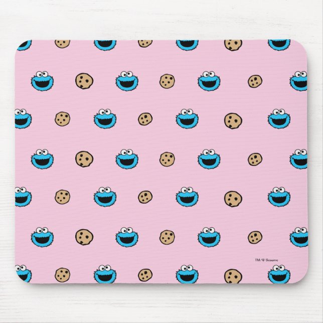 Mousepad Monstro dos Biscoitos e Padrão Rosa Biscoitos (Frente)