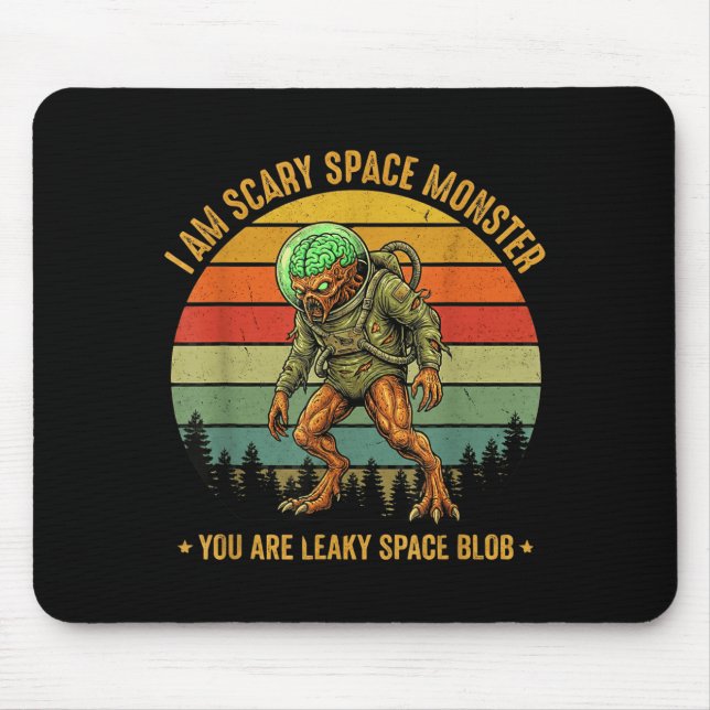 Mousepad Monstro espacial assustador, comédia, ficção cient (Frente)