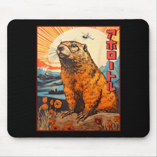 Mousepad Monstro Kaiju Marmota Anime Manga Vintage Retro