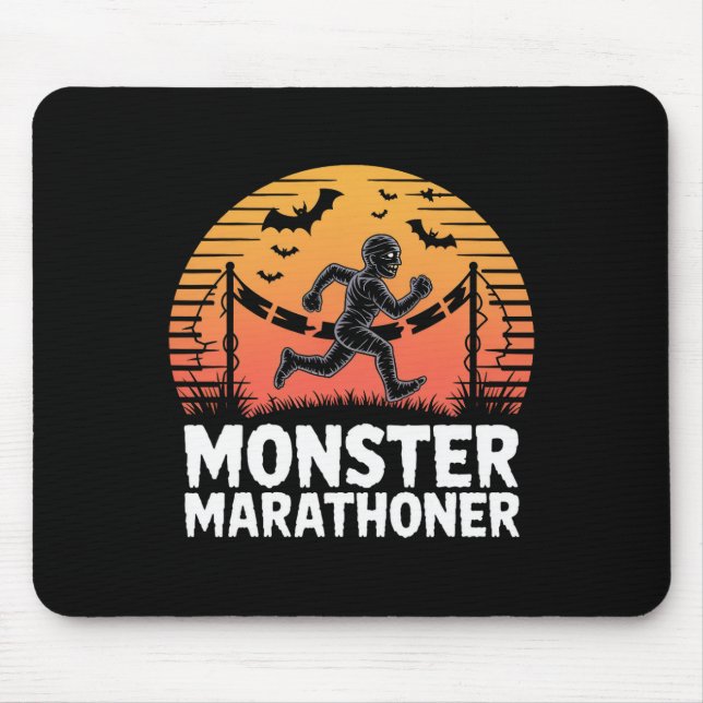 Mousepad Monstro Maratonista Halloween Mummy Runner (Frente)