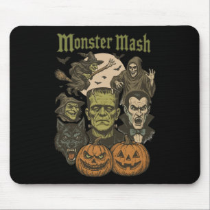 Mousepad Monstro Mash Retro Halloween Monstro Engraçado Spo
