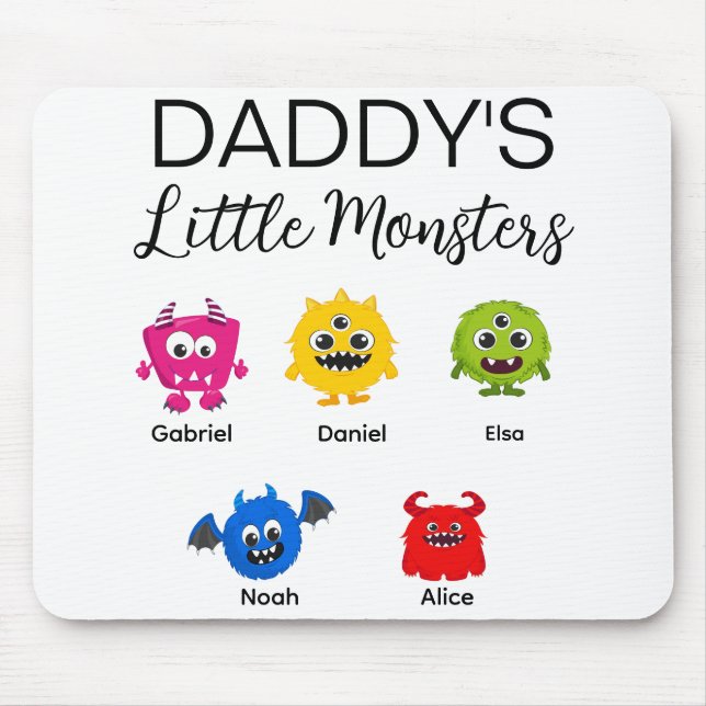 Mousepad Monstro pequeno do Pai Dia de as Bruxas engraçado (Frente)