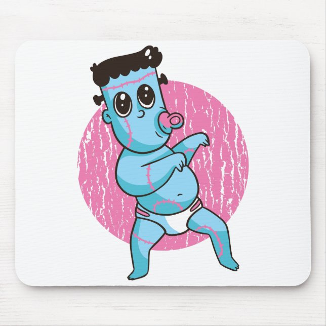 Mousepad Monstro Zombie Engraçado das Halloween - Baby Fran (Frente)