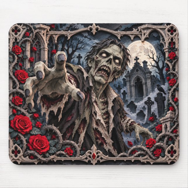 Mousepad Monstro Zumbi de Corte de Papel (Frente)