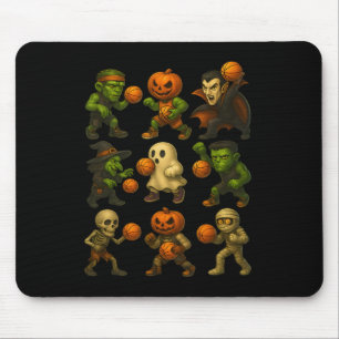 Mousepad Monstros do Dia das Bruxas Tocando Uma Figurinha E