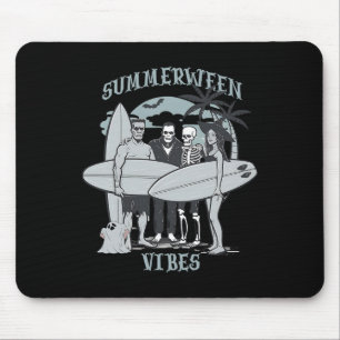 Mousepad Monstros surfando picam o gráfico do Halloween Vib