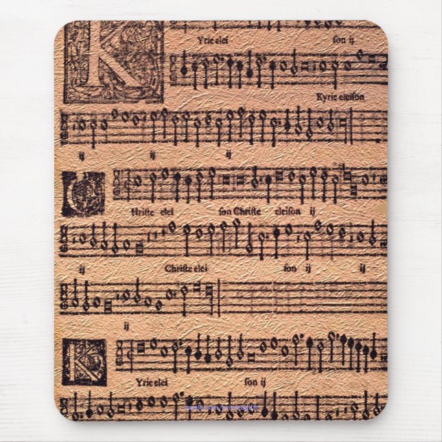 Mousepad Monta de Música Histórica Gregoriana Chant Sheet (Frente)