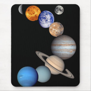Mousepad Montagem do Sistema Solar Fotos de Planetas JPL