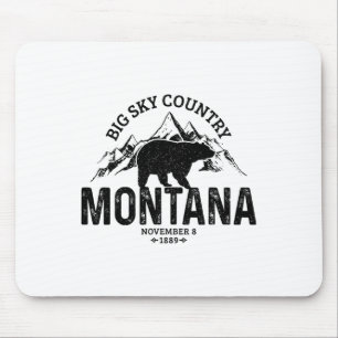 Mousepad Montana EUA Urso Pardo Vintage América Lembrança