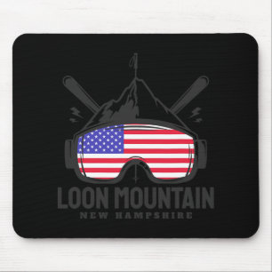 Mousepad Montanha Loon New Hampshire EUA Esqui Esqui Retro