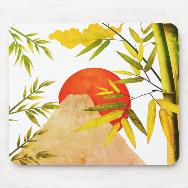 Mousepad Montanha Oriental Japonesa E Rumor De Bambu (Frente)