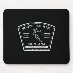 Mousepad Montanha Whitefish Montana Esquiando na Neve