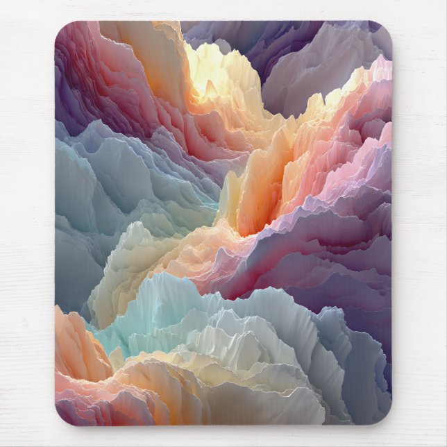 Mousepad Montanhas Arco-Íris Surrealistas Pastel de Paisage (Frente)