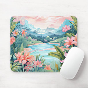 Mousepad Montanhas da Selva da Ilha Tropical de Praia Flora