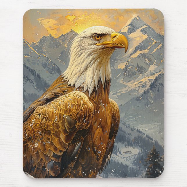 Mousepad Montanhas de Aquarelas da Águia Balda (Frente)