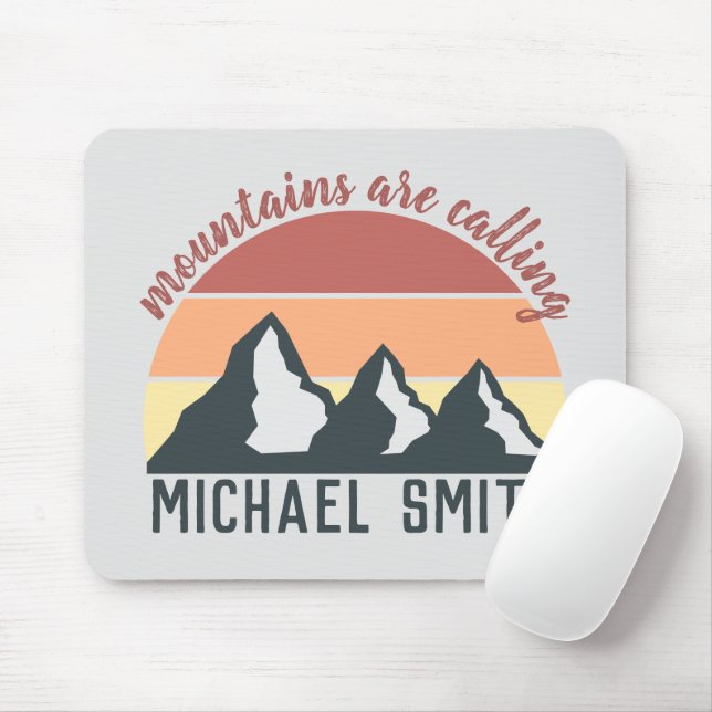 Mousepad Montanhas de pastel de safra chamam cinza de monog (Com mouse)