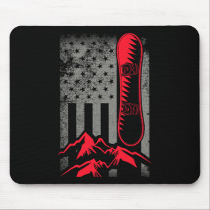 Mousepad Montanhas de Snowboard América Flag American Winte