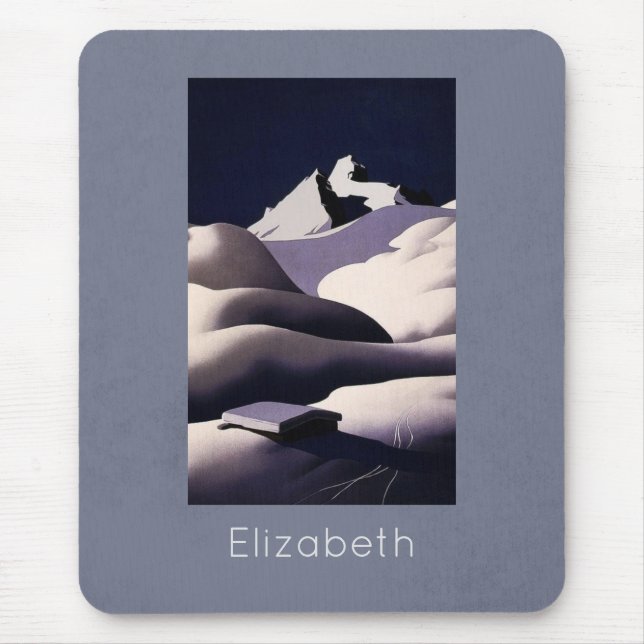 Mousepad Montanhas e Colinas de neve no inverno (Frente)