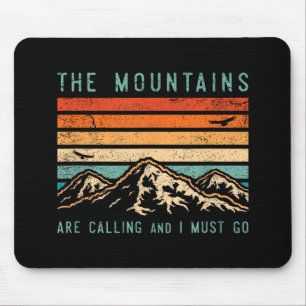Mousepad Montanhas estão Chamando & Eu Devo Ir Retro Vintag