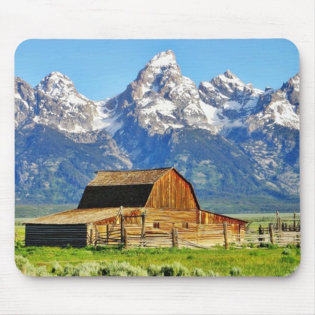 Mousepad Montanhas grandes de Tetons dos celeiros (Frente)