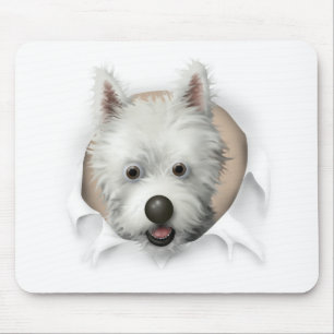 Mousepad Montanhas ocidentais Terrier que rebenta para fora
