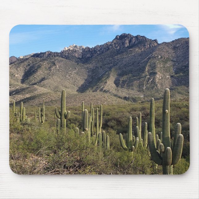 Mousepad Montanhas Saguaro Cactus e Catalina, Tucson AZ (Frente)