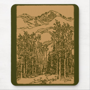 Mousepad Montanhas Sepia e Floresta