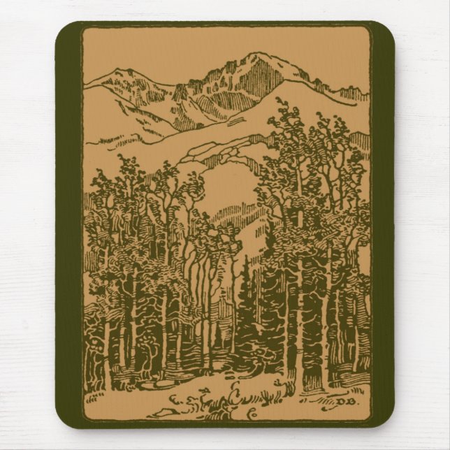 Mousepad Montanhas Sepia e Floresta (Frente)