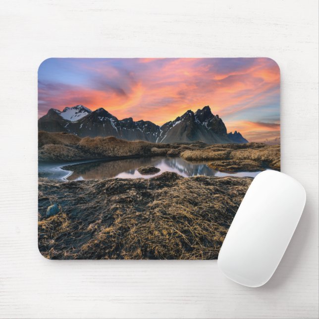 Mousepad Montanhas | Vesturhorn Mountain Islândia (Com mouse)