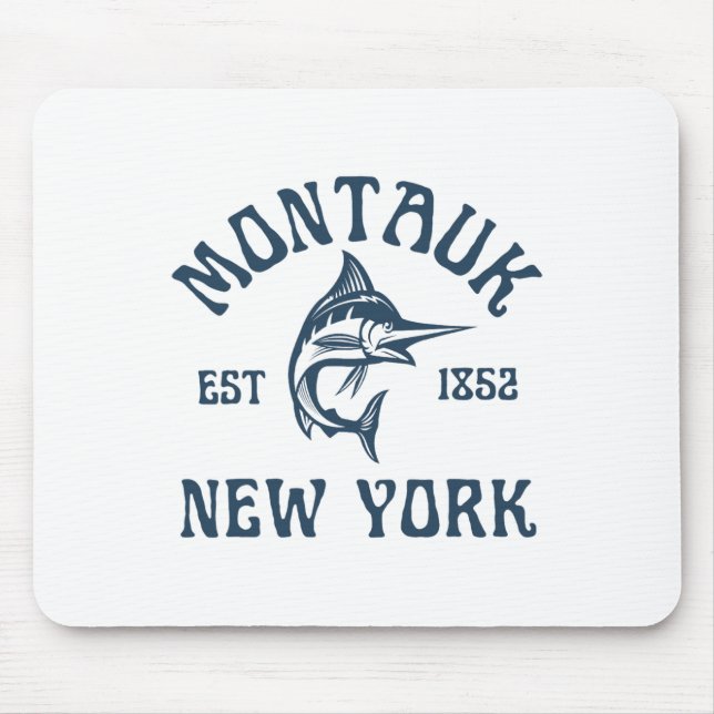 Mousepad Montauk New York Fishing Marlin Travel Fish Beach  (Frente)