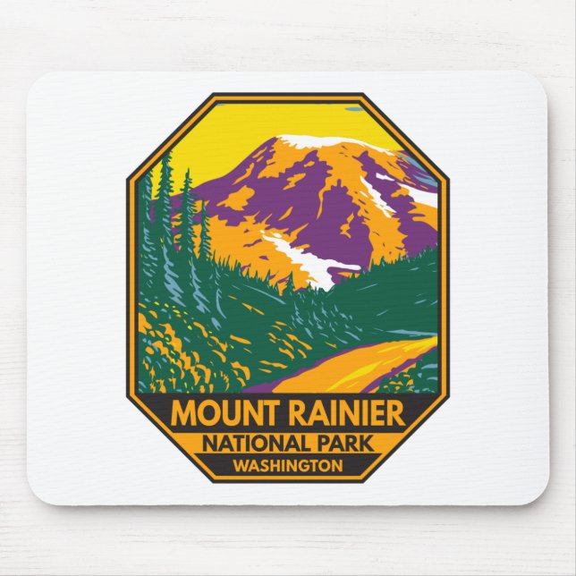 Mousepad Monte Rainier National Park Washington Retro (Frente)