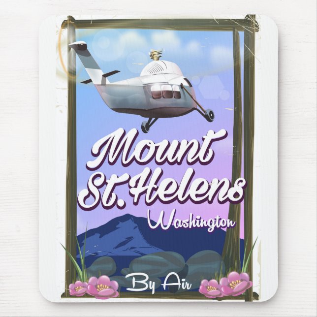 Mousepad Monte Rua. Helens Washington Poster de viagens (Frente)