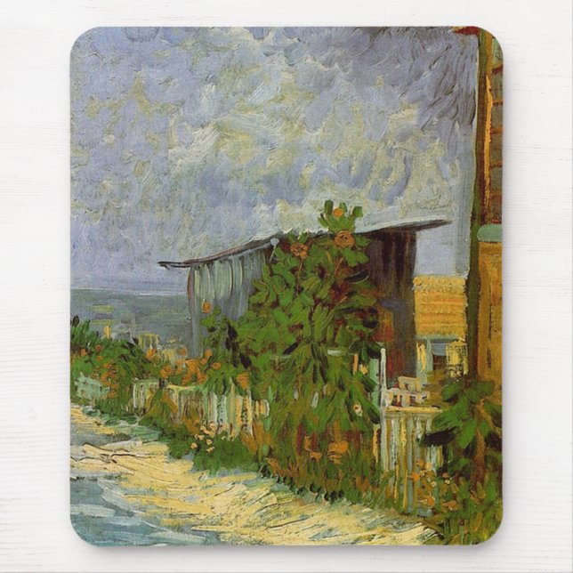 Mousepad Montmartre Path with Sunflower por Van Gogh (Frente)