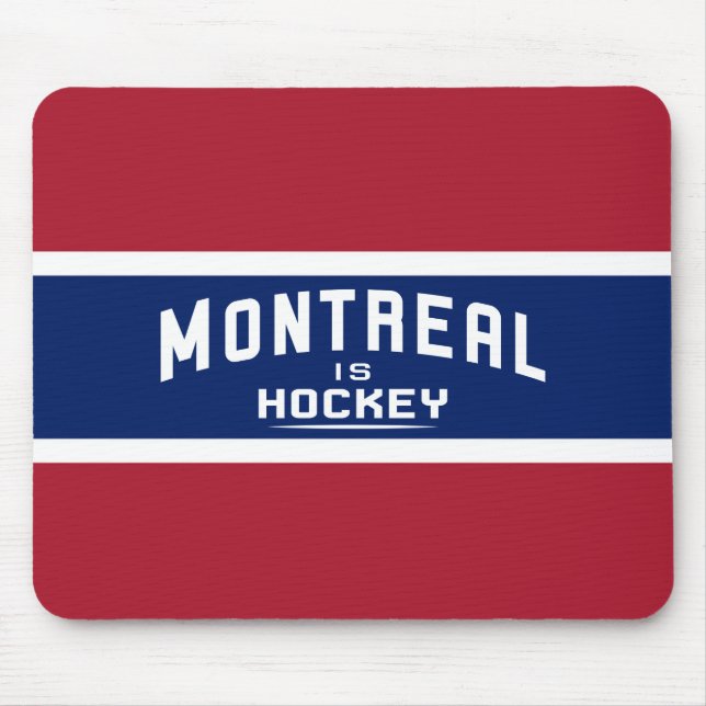 Mousepad Montreal é o Hockey, Vermelho, Branco e Blue Mouse (Frente)